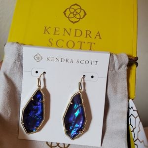 Kendra Scott Muriel Drop Earring Gold Navy Abalone